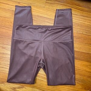 Athleta cinnamon brown shimmer high waisted leggings S